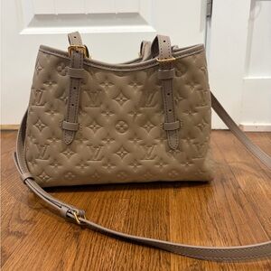 Louis Vuitton Taupe Monogram Embossed Crossbody Bag